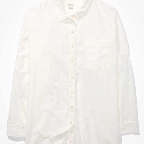American Eagle Go Big Oversized Cotton Long Sleeve Shirt/Blouse Dress XS-S - Picture 6 of 16